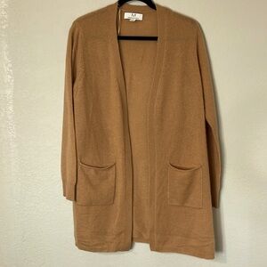 Magaschoni 100% Cashmere Tan Cardigan Open Front size Medium